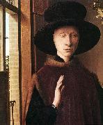 EYCK, Jan van Portrait of Giovanni Arnolfini and his Wife (detail) dre Sweden oil painting reproduction